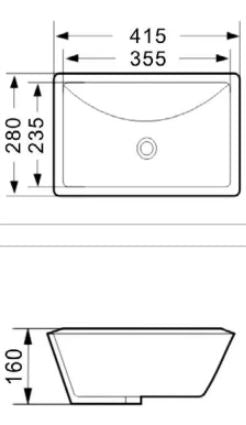 Ceilia 415 x 280 Undermount Basin
