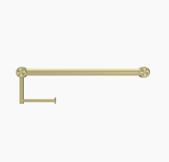 MECCA Care Brushed Brass 25mm Toilet Roll Rail 300/450mm