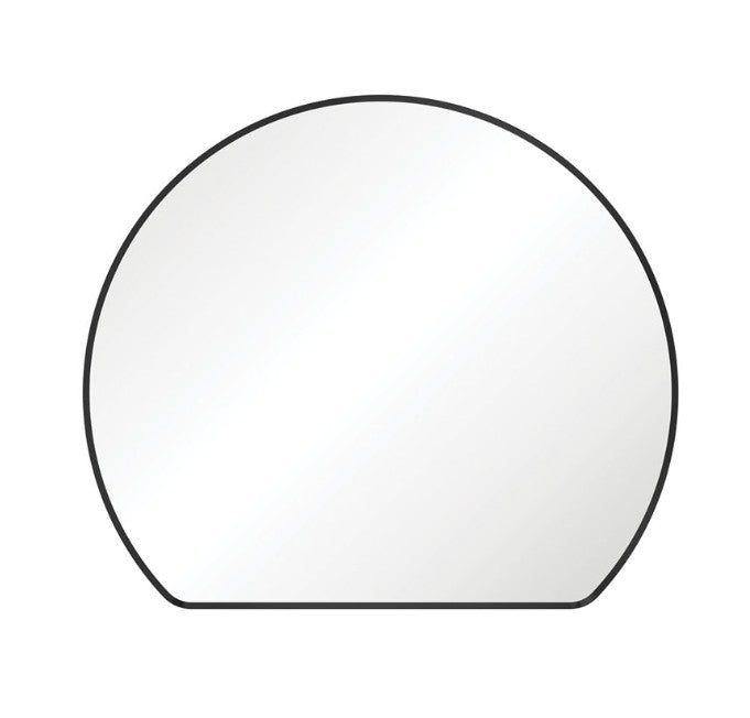 Sunrise Matte Black Round Framed Mirror
