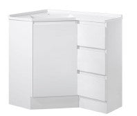 Bella White 600 x 900mm Corner Vanity