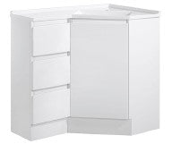 Bella White 900 x 600mm Corner Vanity