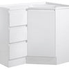 Bella White 900 x 600mm Corner Vanity