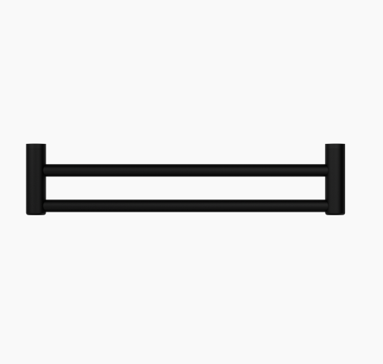 MECCA Care 600/900mm Matte Black Double Grab Towel Rail