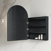 Arch Black Oak 600 LED Mirror Cabinet