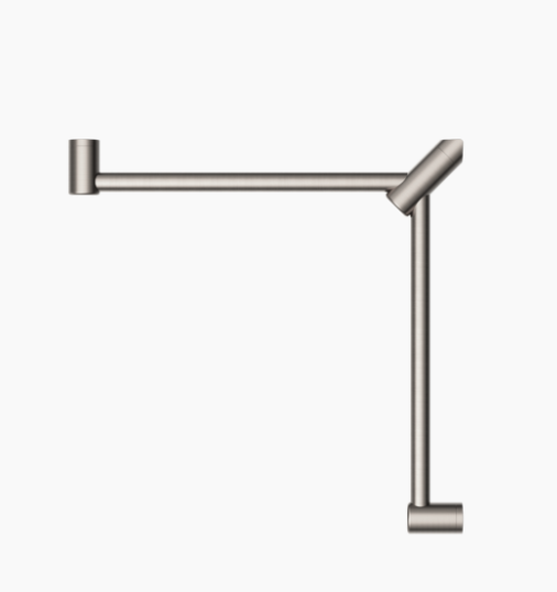 MECCA Care 600x600mm Brushed Nickel Wrap Around Corner Grab Rail 32mm