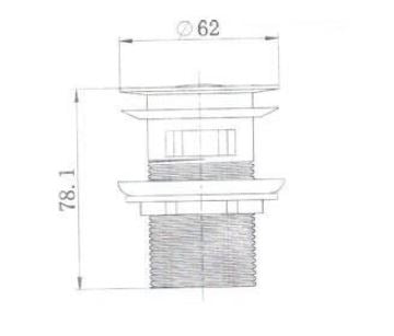 Brushed Nickel 32mm Pop Up Waste - Overflow