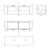 Curved Bondi 600mm-1800mm Fluted Woodland Oak Vanity