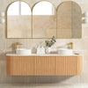 Curved Bondi 600mm-1800mm Fluted Woodland Oak Vanity