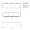 Curved Bondi 600mm-1800mm Fluted Woodland Oak Vanity