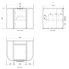 Curved Bondi 600mm-1800mm Fluted Woodland Oak Vanity