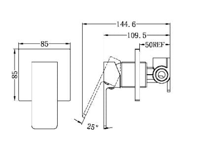 Ceilia Wall Mixer- Matte Black