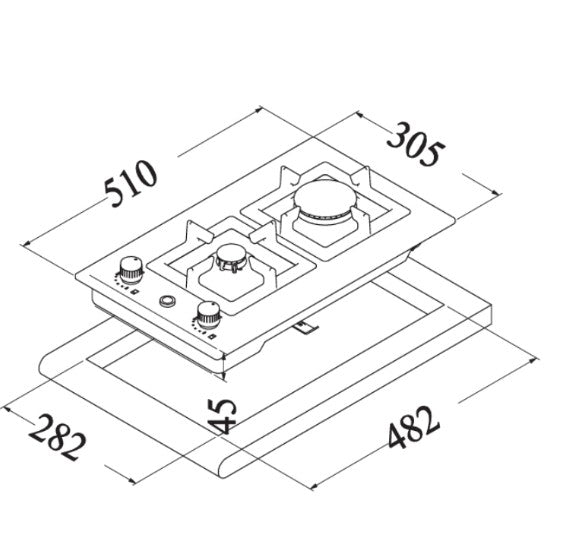 Euro 30cm Gas Cooktop