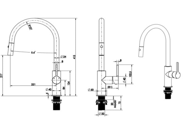 Gillian Pull Out Sink Mixer ( 6 Colours)