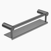 MECCA Care Gun Metal Grab rail With Shelf 300/450mm