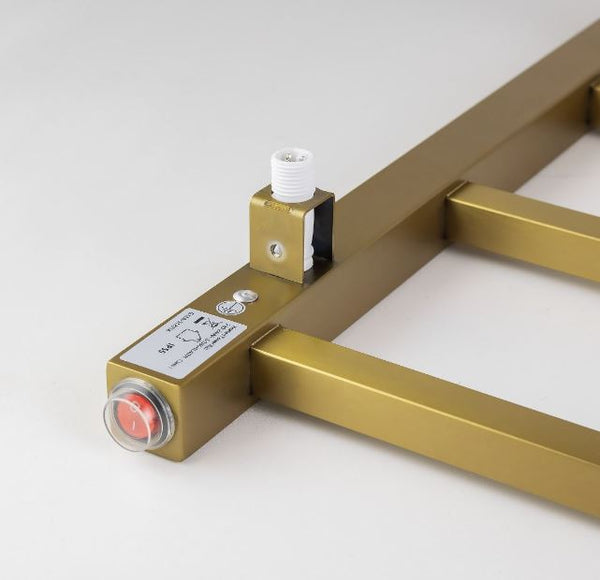 Cubo Brushed Gold 620 Square 6 Bar Heated Towel Rail