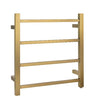 Cubo Brushed Gold 500 Square 4 Bar Heated Towel Rail
