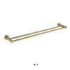 Round Mini 600mm Brushed Brass Double Towel Rail