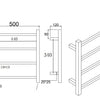 Cubo Chrome 500 Square 4 Bar Heated Towel Rail