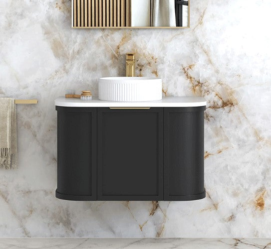 Black Hampshire 600mm-1800mm Wall Hung Vanity