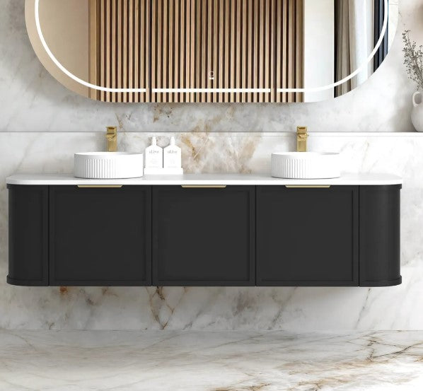 Black Hampshire 600mm-1800mm Wall Hung Vanity
