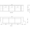 Black Hampshire 600mm-1800mm Wall Hung Vanity