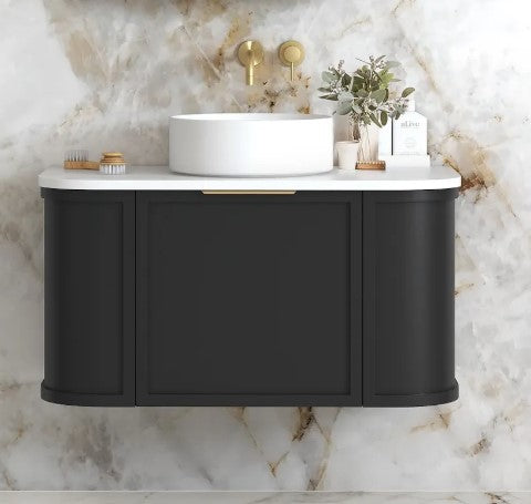 Black Hampshire 600mm-1800mm Wall Hung Vanity