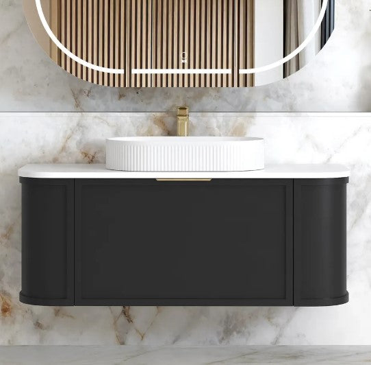 Black Hampshire 600mm-1800mm Wall Hung Vanity