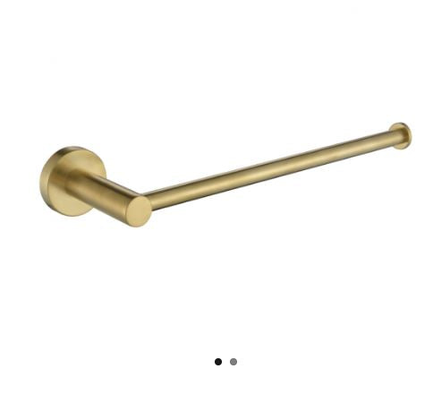Round Mini Brushed Brass Hand Towel Holder