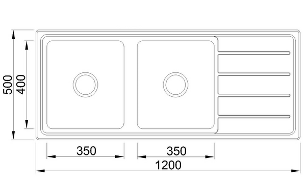 Impact 1200 Double Bowl Kitchen Sink
