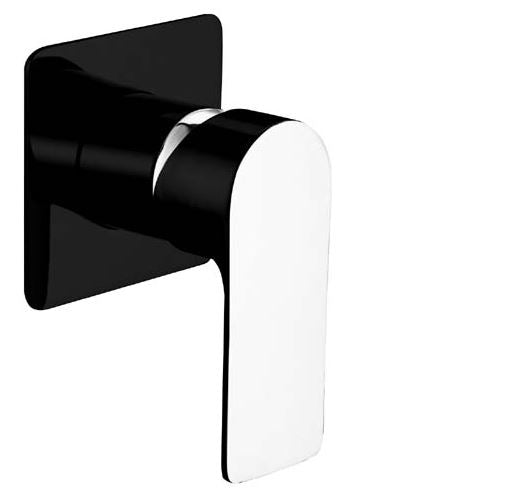 Kensington Black &Chrome Wall Mixer