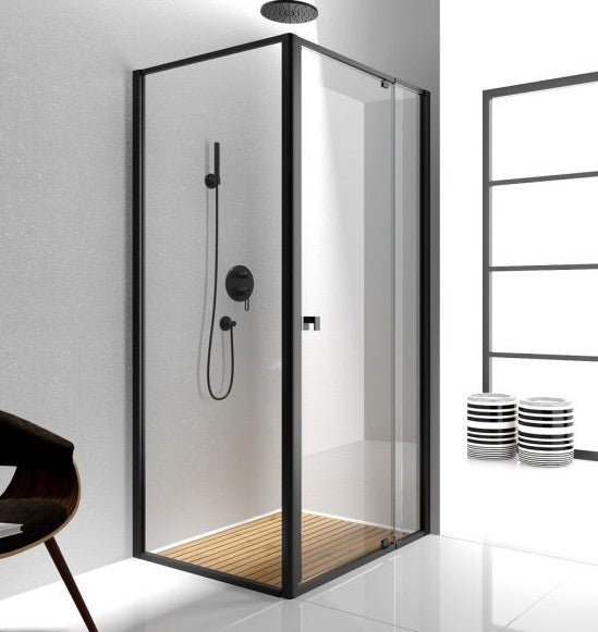 Linear Black Semi Frameless Showerscreen