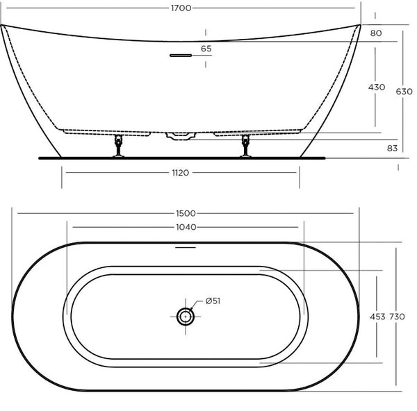 Luka 1500/1700mm Bath
