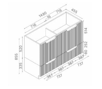 Mason 750mm-1500mm Rosewood Floorstanding Vanity