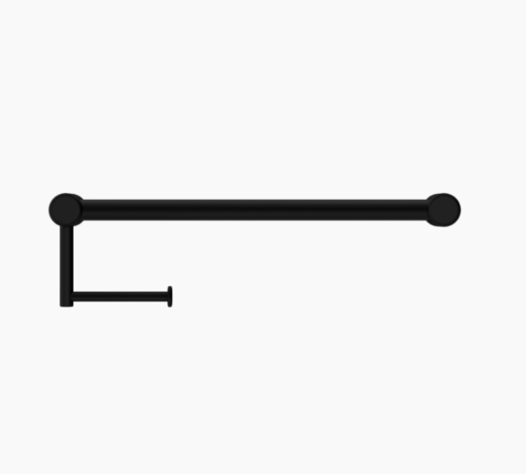 MECCA Care Matte Black 25mm Toilet Roll Rail 300/450mm