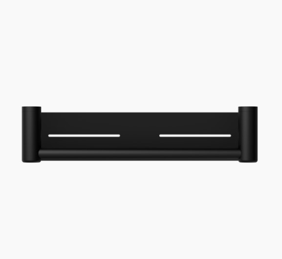 MECCA Care Matte Black Grab rail With Shelf 300/450mm