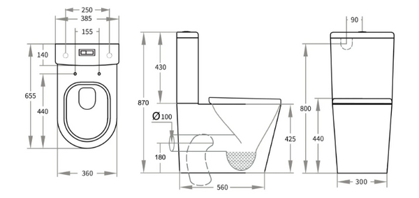 Milos Matte White Toilet Suite
