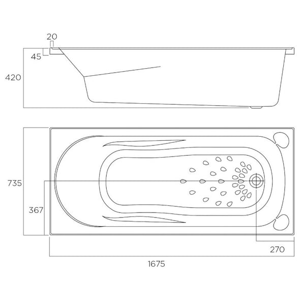 Mina Insert Bath 1500-1800mm