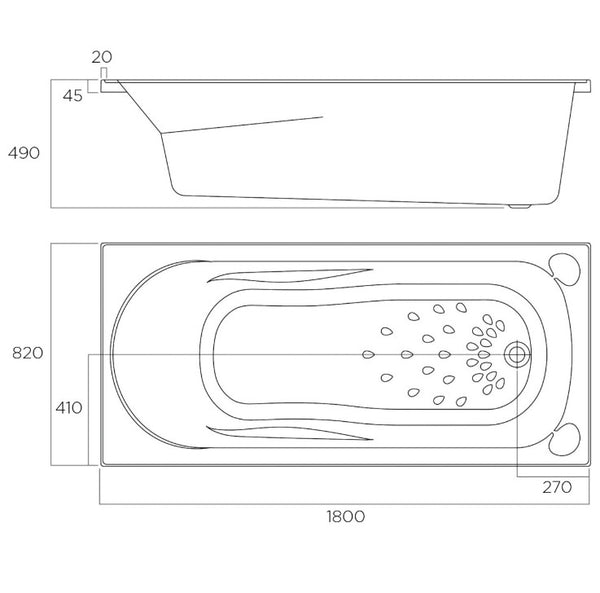 Mina Insert Bath 1500-1800mm