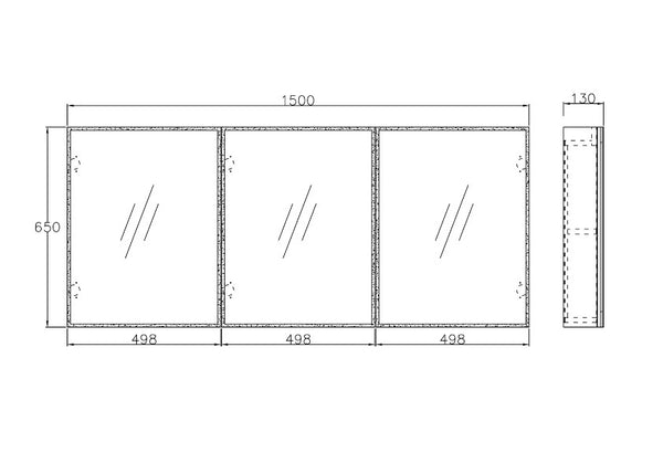 Moonlight 1500 LED Mirror Cabinet
