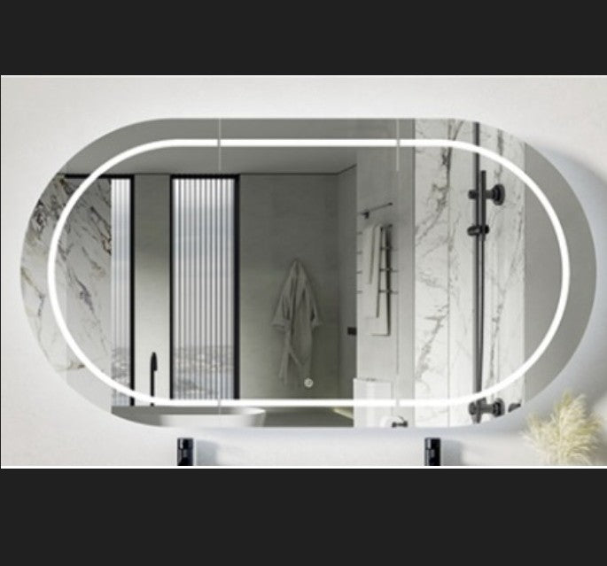 Amber LED Mirror Cabinet 900-1500mm