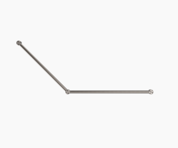 MECCA Care 750x900mm Brushed Nickel DDA Grab Rail 45 Degree 32mm