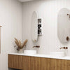 Oval 500 x 1000 Matte White Mirror Cabinet
