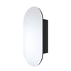 Oval 500 x 1000 Matte Black Mirror Cabinet