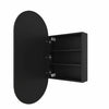 Oval 500 x 1000 Matte Black Mirror Cabinet