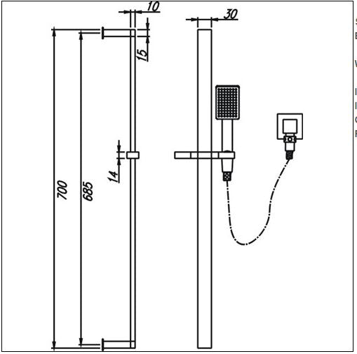 Elegant Hand Shower On Rail