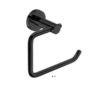 Round Mini Matte Black Toilet Roll Holder