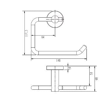 Round Mini Matte Black Toilet Roll Holder