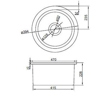 Kai 470 Round Porcelain Sink
