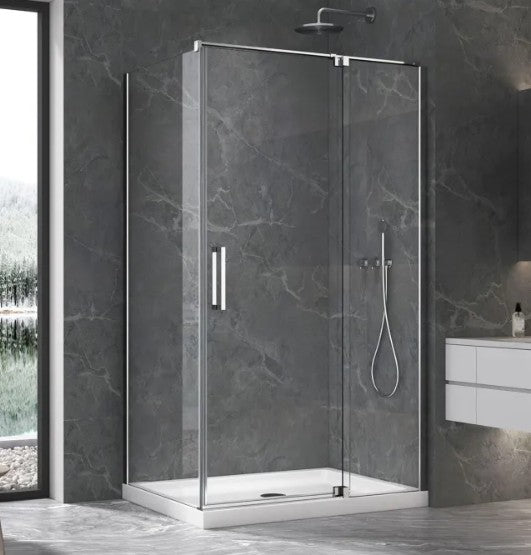 Linear II Chrome Semi Frameless Showerscreen