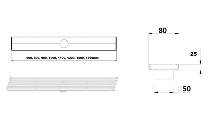 Buy Online Tile Insert 1800mm Shower Grate in Melbourne